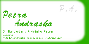 petra andrasko business card